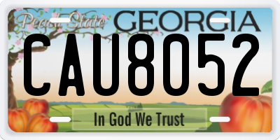 GA license plate CAU8052