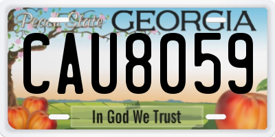 GA license plate CAU8059