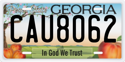 GA license plate CAU8062