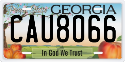 GA license plate CAU8066