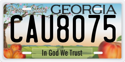 GA license plate CAU8075