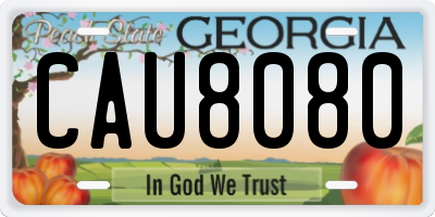 GA license plate CAU8080