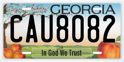 GA license plate CAU8082