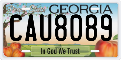 GA license plate CAU8089