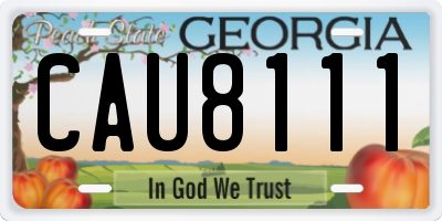 GA license plate CAU8111
