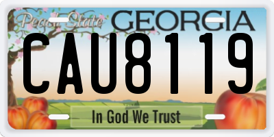 GA license plate CAU8119