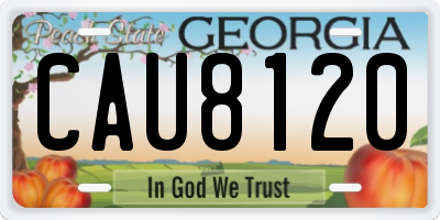 GA license plate CAU8120