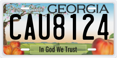 GA license plate CAU8124