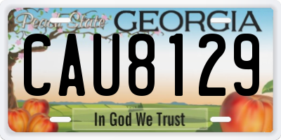 GA license plate CAU8129