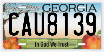 GA license plate CAU8139