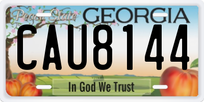 GA license plate CAU8144