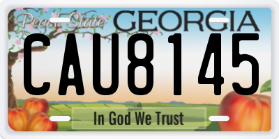 GA license plate CAU8145