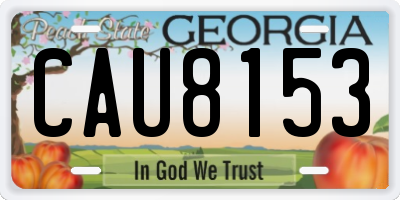 GA license plate CAU8153