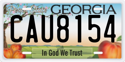 GA license plate CAU8154