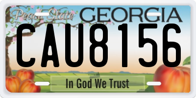 GA license plate CAU8156