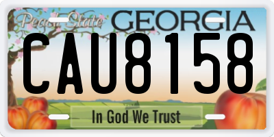 GA license plate CAU8158