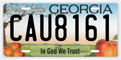GA license plate CAU8161