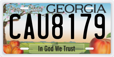 GA license plate CAU8179