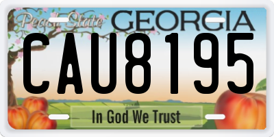 GA license plate CAU8195