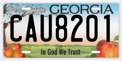 GA license plate CAU8201