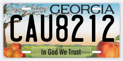 GA license plate CAU8212