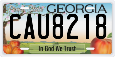 GA license plate CAU8218