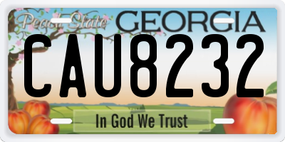GA license plate CAU8232