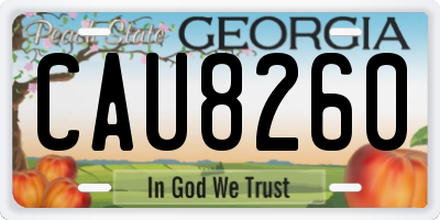 GA license plate CAU8260