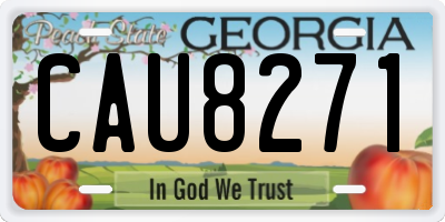 GA license plate CAU8271