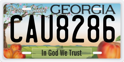 GA license plate CAU8286