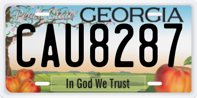 GA license plate CAU8287