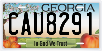 GA license plate CAU8291