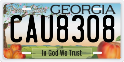 GA license plate CAU8308