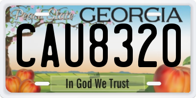 GA license plate CAU8320