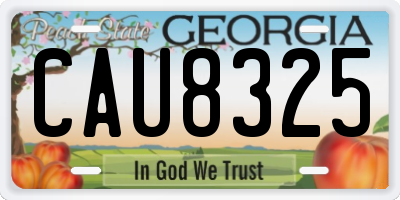 GA license plate CAU8325