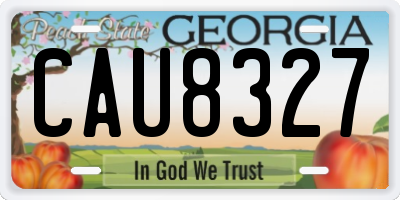 GA license plate CAU8327