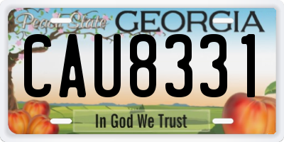 GA license plate CAU8331