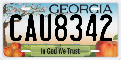 GA license plate CAU8342