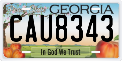 GA license plate CAU8343
