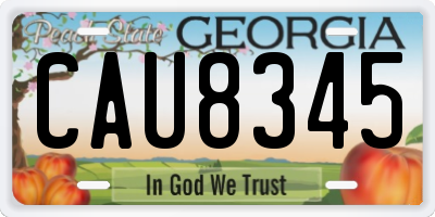 GA license plate CAU8345