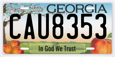 GA license plate CAU8353