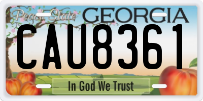GA license plate CAU8361