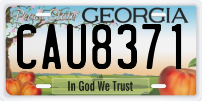 GA license plate CAU8371