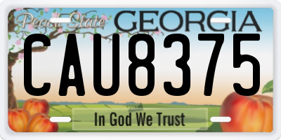 GA license plate CAU8375