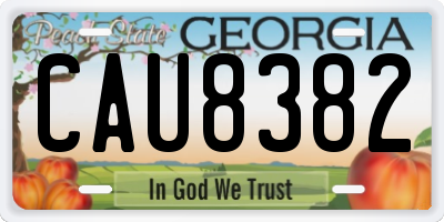 GA license plate CAU8382
