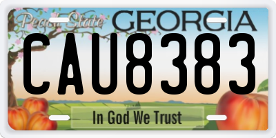 GA license plate CAU8383