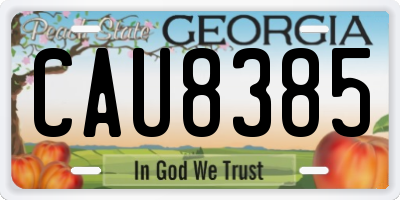 GA license plate CAU8385