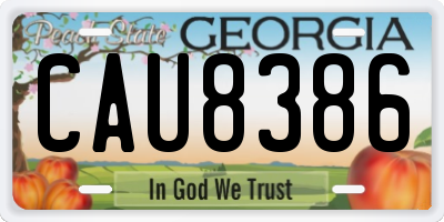 GA license plate CAU8386