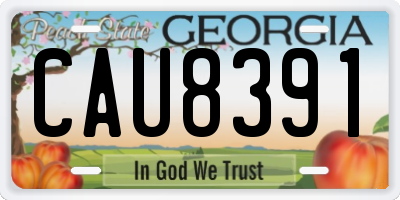 GA license plate CAU8391