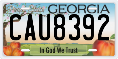 GA license plate CAU8392